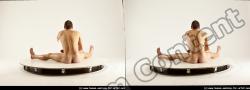 Nude Man White Sitting poses - simple Athletic Short Brown Sitting poses - ALL 3D Stereoscopic poses Realistic